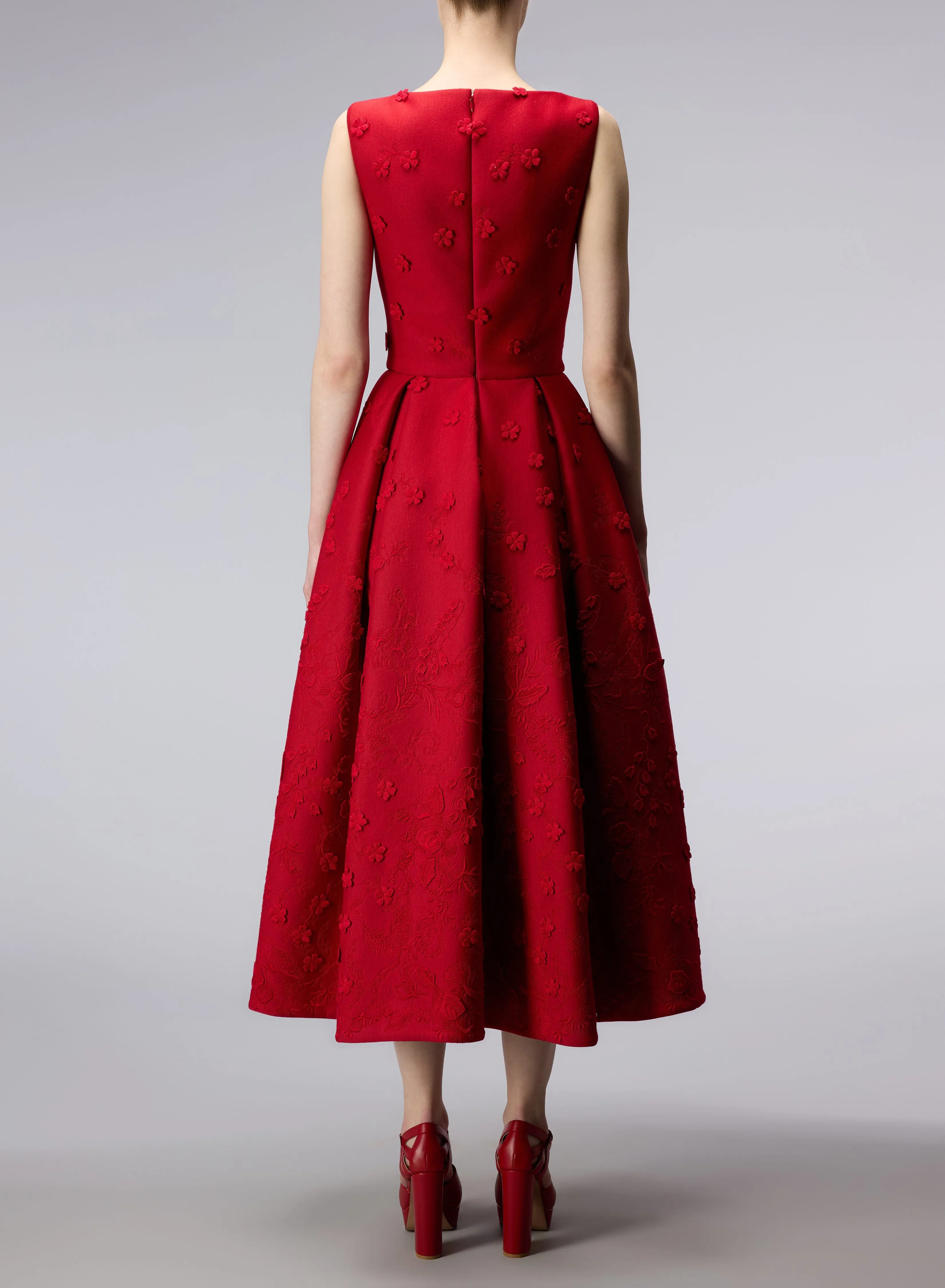 3D Embroidered Scuba Dress