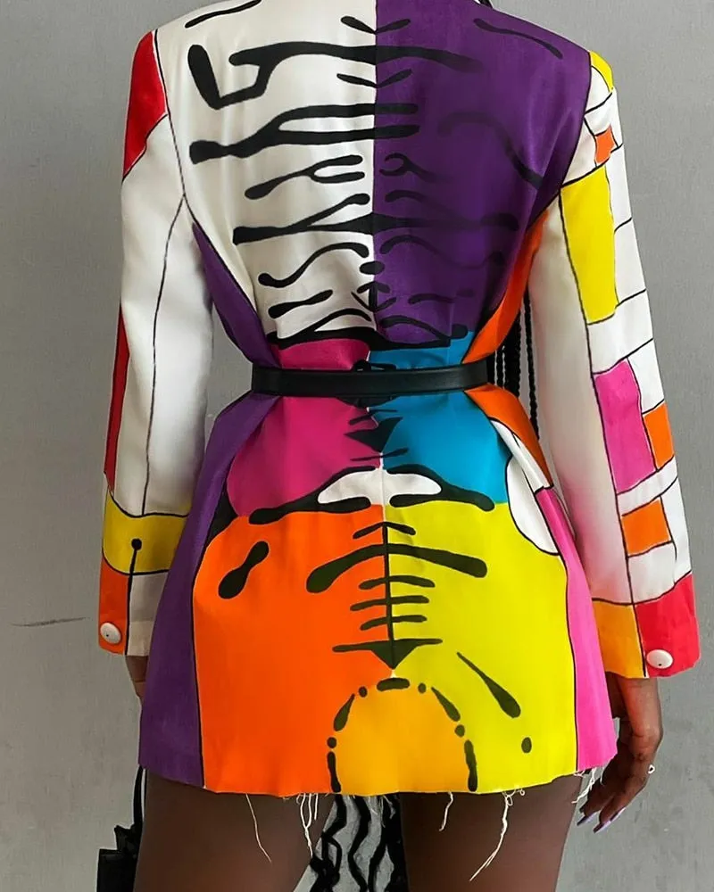 Abstract Blazer - Dames -  Stijlvolle en moderne pasvorm van hoogwaardig materiaal