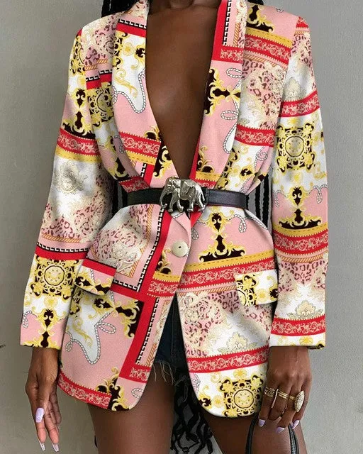 Abstract Blazer - Dames -  Stijlvolle en moderne pasvorm van hoogwaardig materiaal