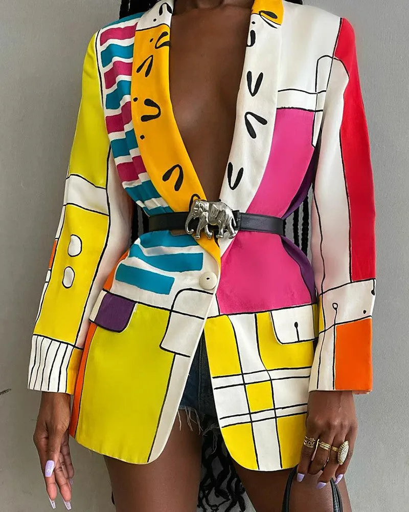 Abstract Blazer - Dames -  Stijlvolle en moderne pasvorm van hoogwaardig materiaal