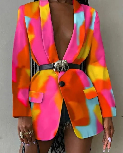 Abstract Blazer - Dames -  Stijlvolle en moderne pasvorm van hoogwaardig materiaal