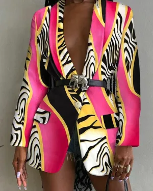 Abstract Blazer - Dames -  Stijlvolle en moderne pasvorm van hoogwaardig materiaal