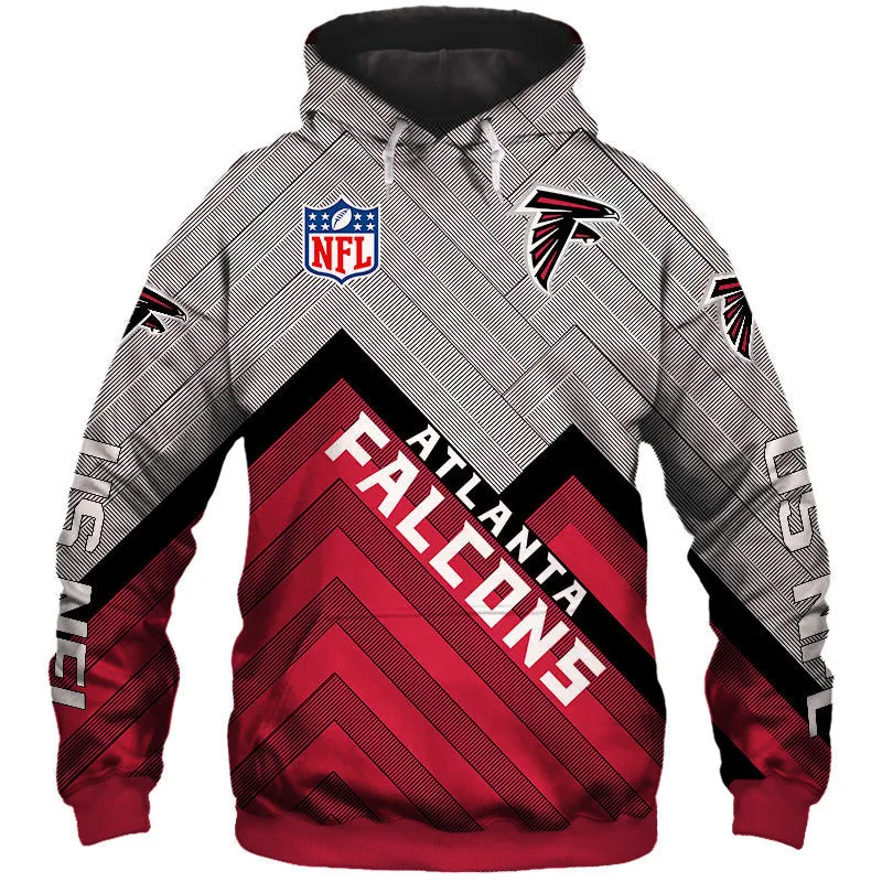 Atlanta Falcons NFL Rugby Team Sports Printed Pullover Hoodie
