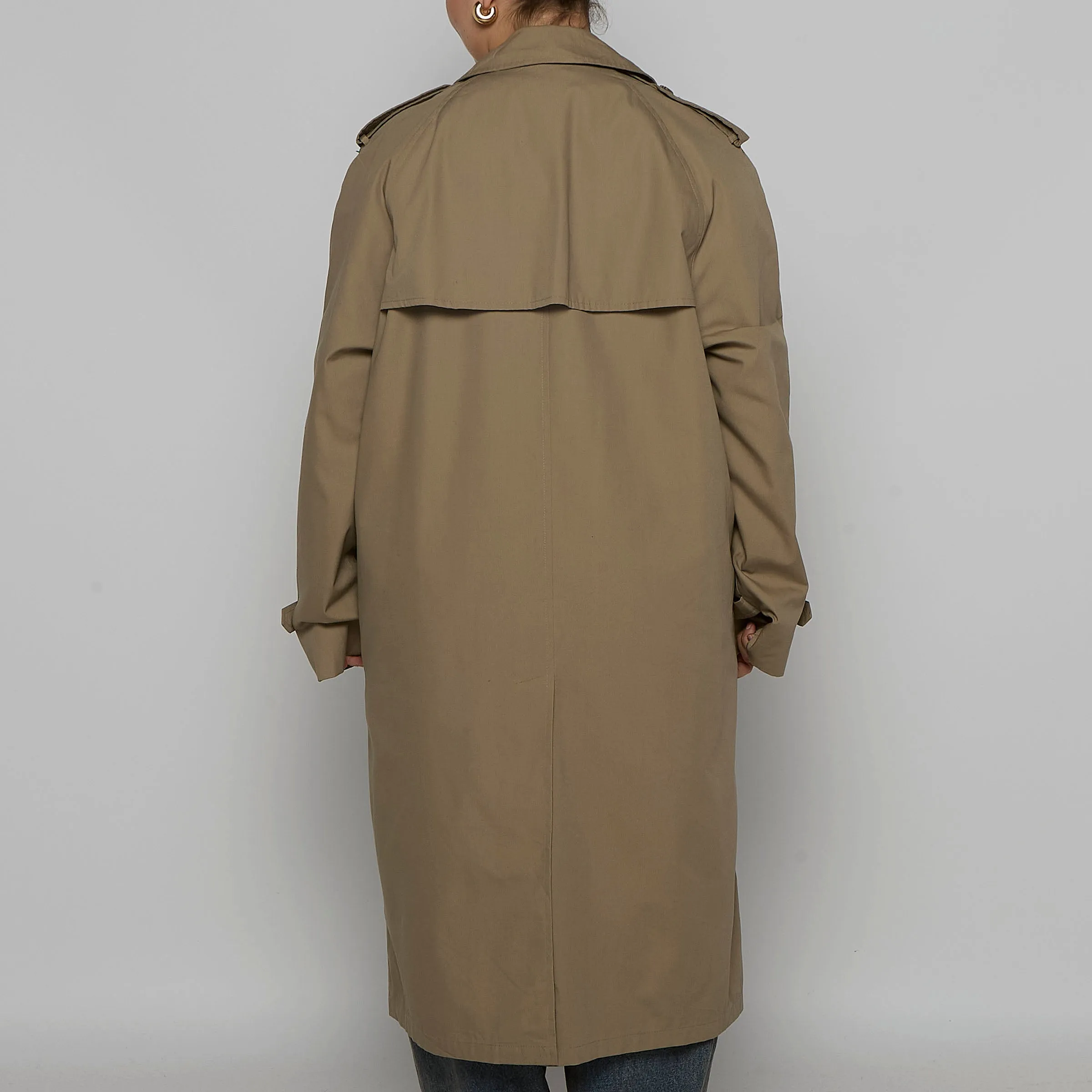 Beige Double Breasted Trench Coat - XL
