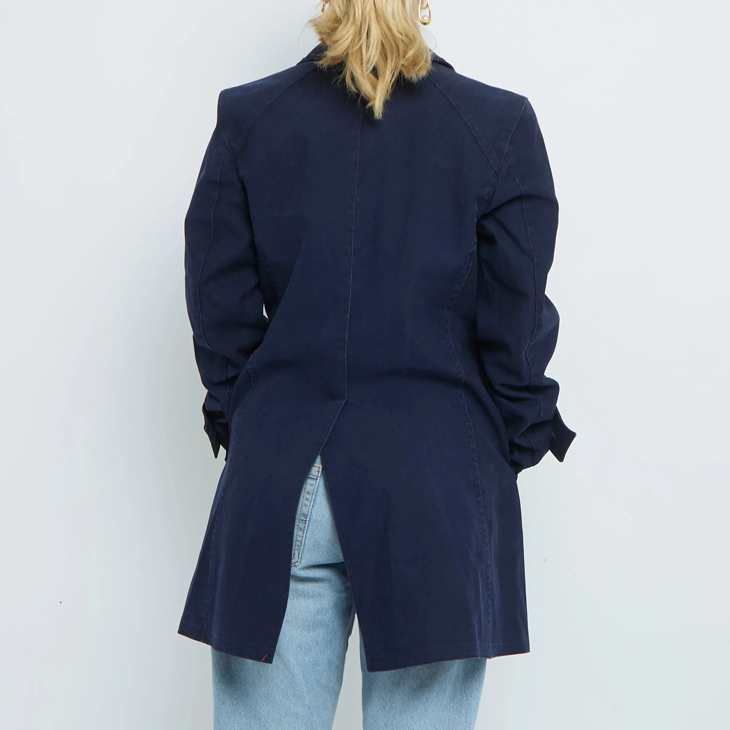 Blue Twill Trench Coat - S