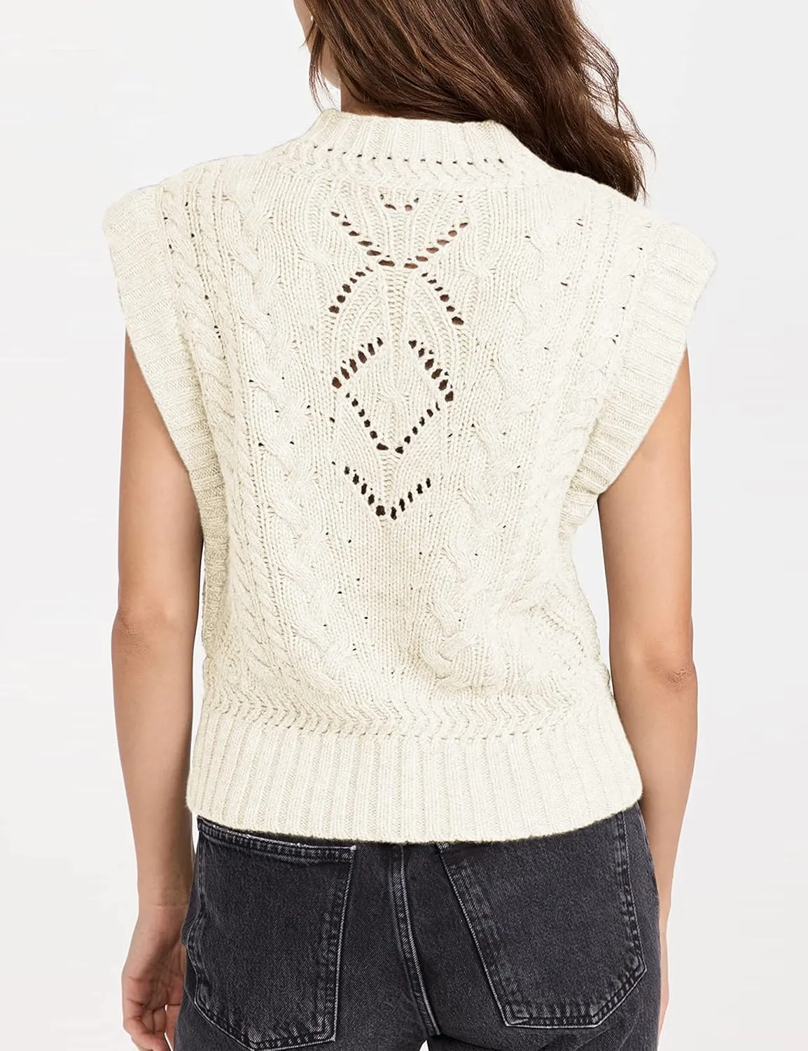 Himosyber Women's Solid Sleeveless Vest Elegant High Neck Stretchable Cap Sleeve Knit Sweater Tops