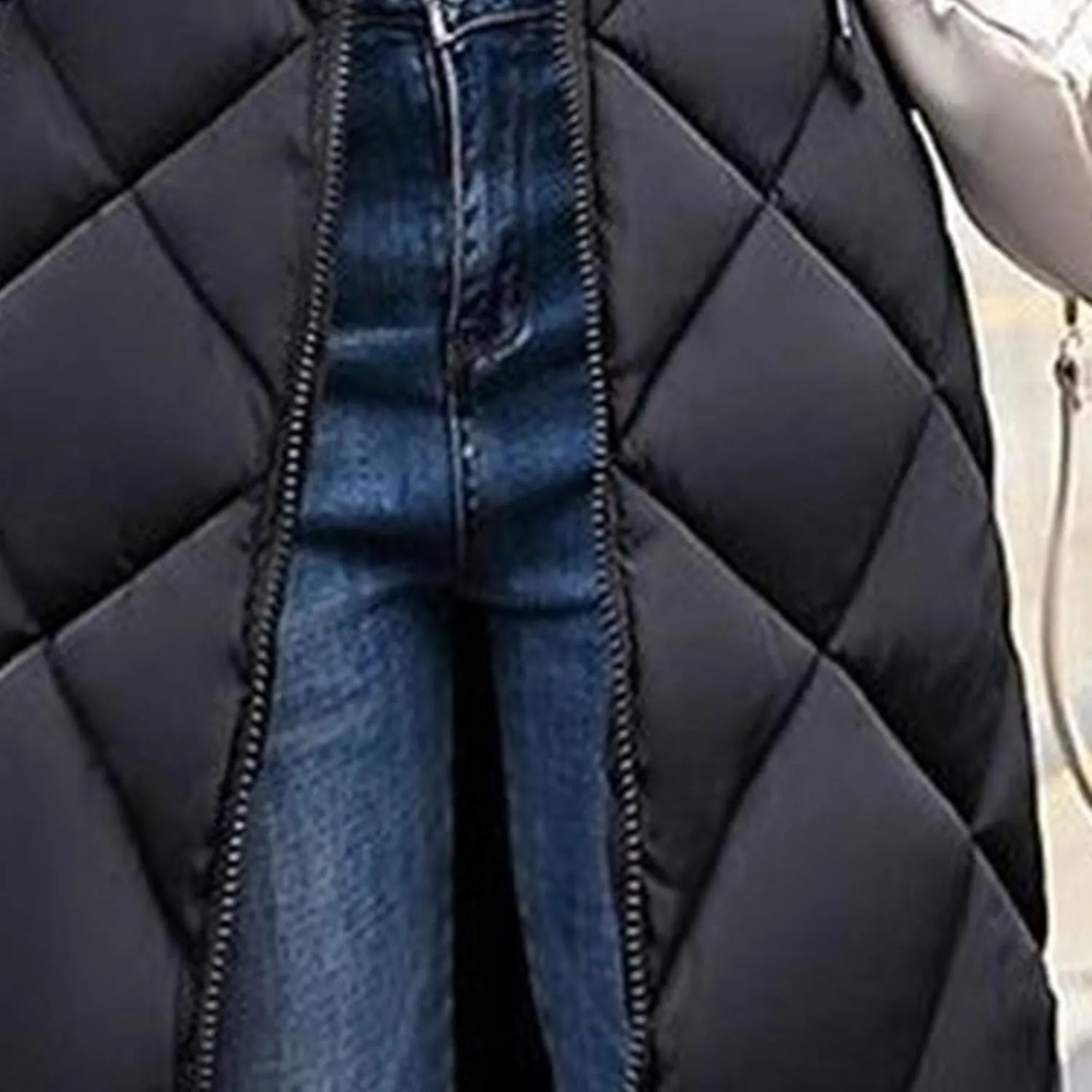 JEsilunmaMY Womens Long Down Vest Jacket Sleeveless Hoodie Full-Zip Hooded Puffer Vest Warm Cotton Padded Jacket Winter Coat