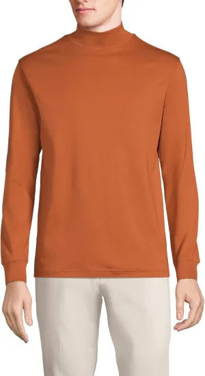 Lands' End Men's American-Grown Supima Cotton Mock Turtleneck Shirt