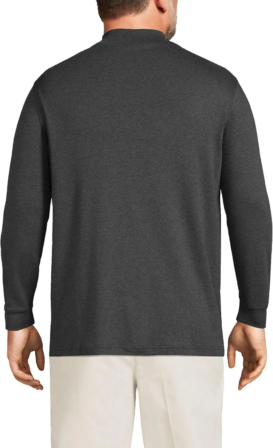 Lands' End Men's American-Grown Supima Cotton Mock Turtleneck Shirt