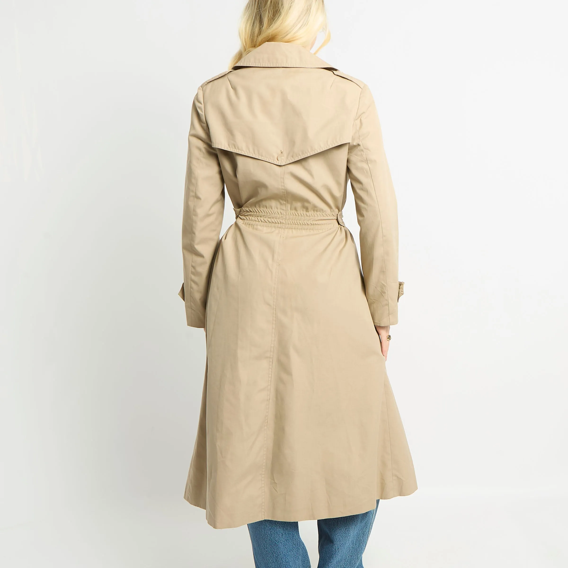 Long Trench Coat With Pocket Accents - UK 12
