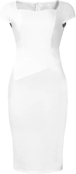 Madam Uniq Women Pencil Dress Plus Size Elegant Business Work Office Dresses Midi Casual Cocktail Bodycon