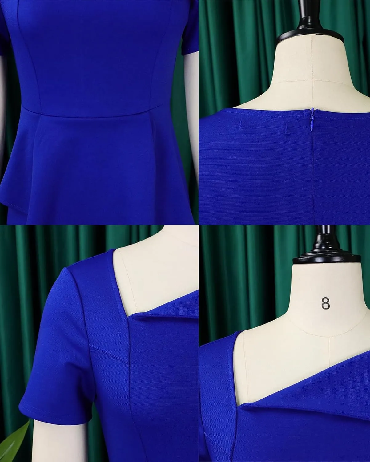 Madam Uniq Women Short Sleeve Pencil Dress Plus Size Elegant Business Work Office Dresses Midi Casual Cocktail Bodycon