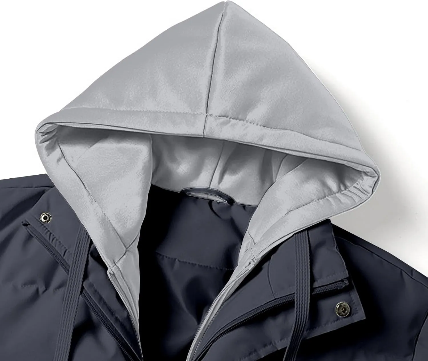 Men's Down Jacket Detachable Hood Lightweight Winter Jacket Down Cotton Coat Winter Quilted Padded Jacket Snow