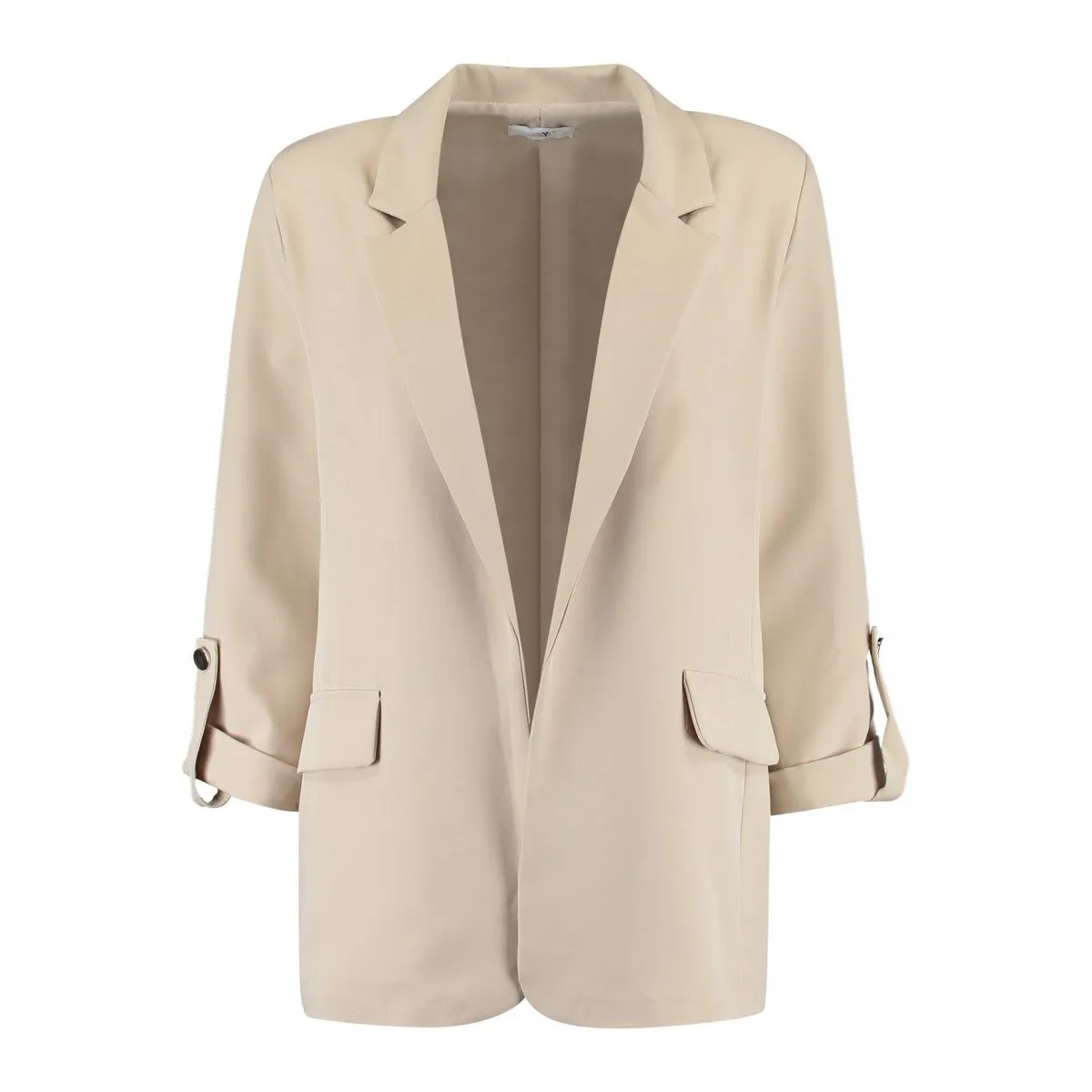 Nea Beige 3/4 Sleeve Blazer