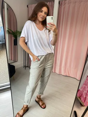 Peg Trousers - Stone