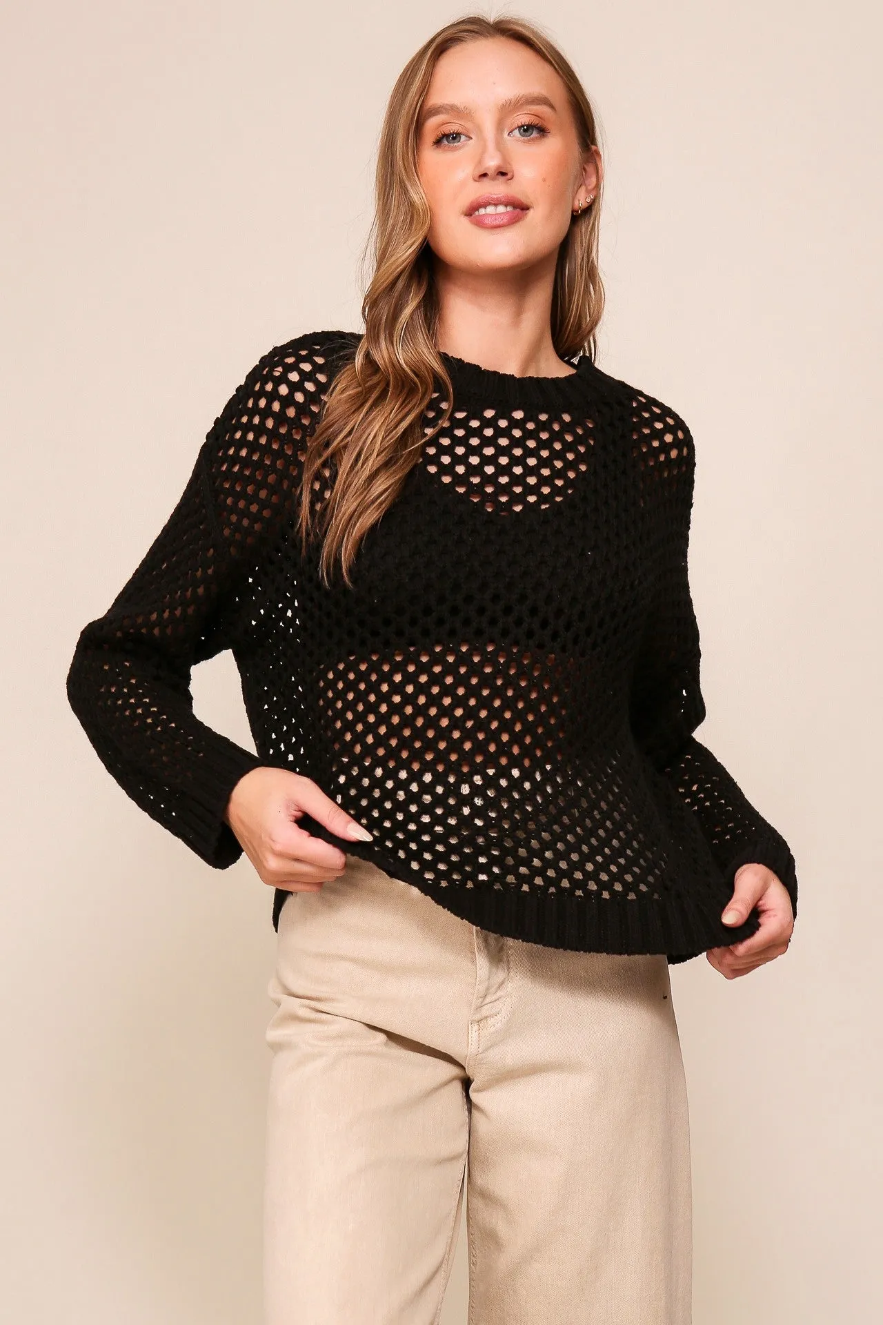 Pointelle Lightweight Sweater