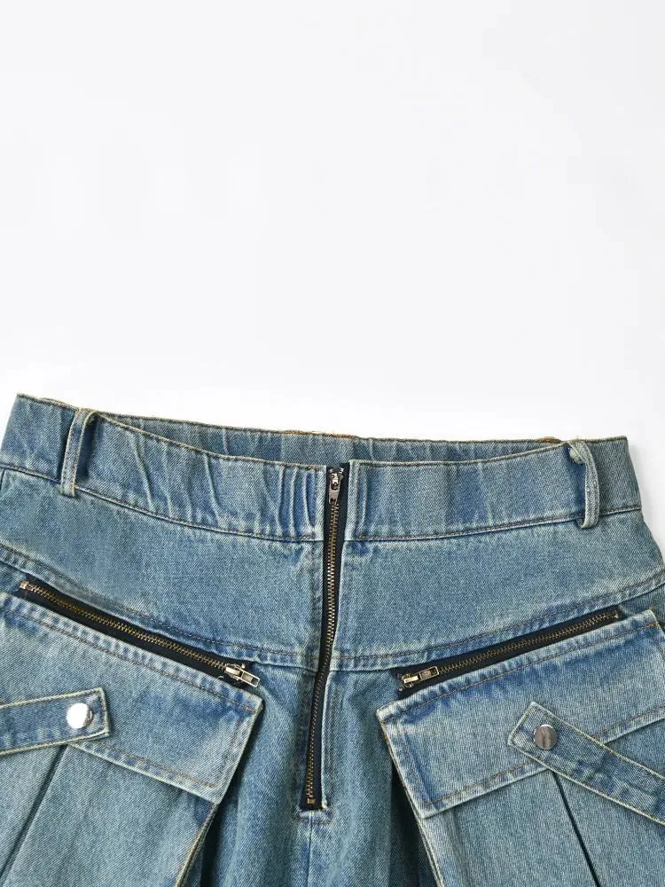 Pre Order:  Denim Sweater Wide Leg Pants Set