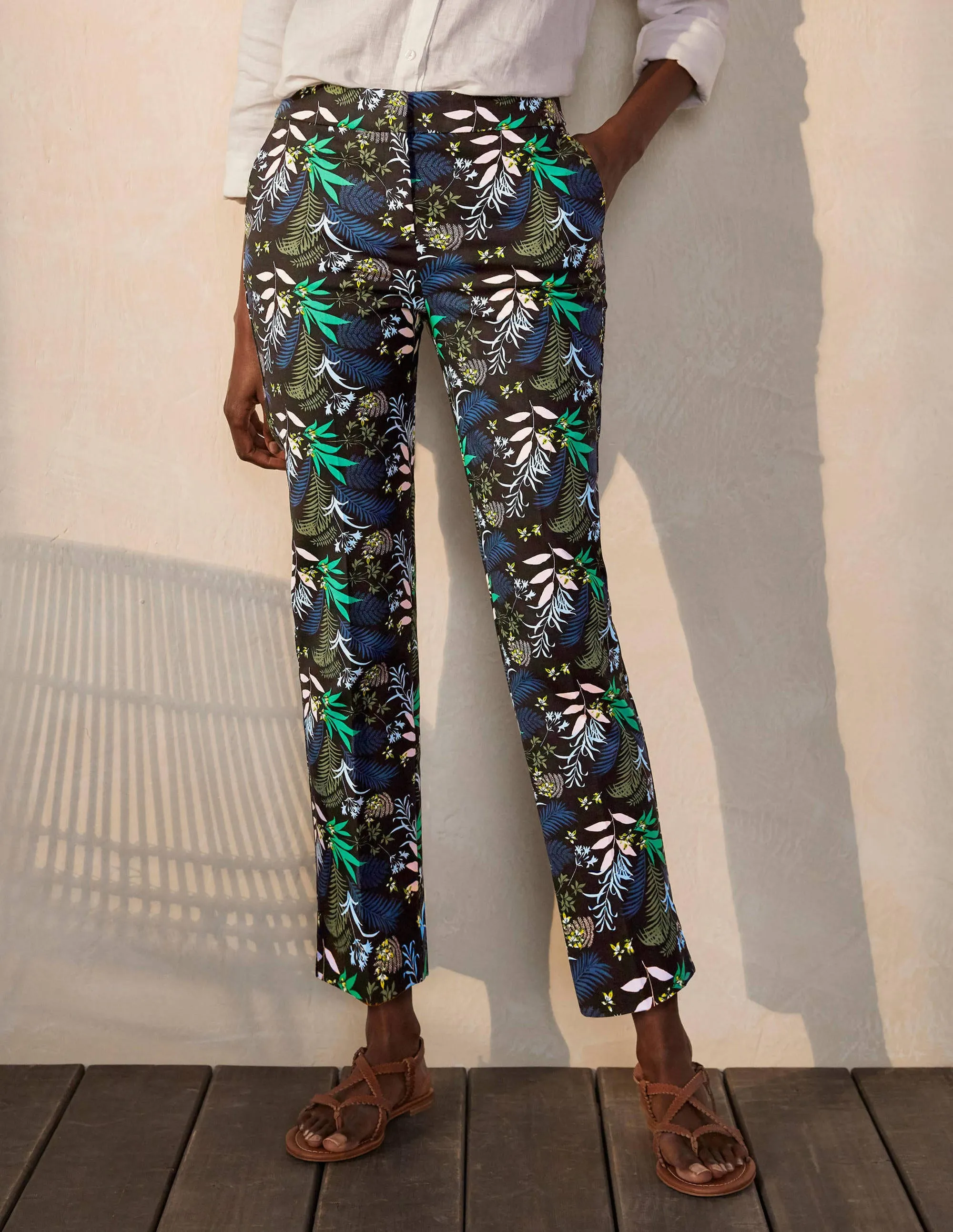 Richmond 7/8 Trouser-Black, Safari Fern