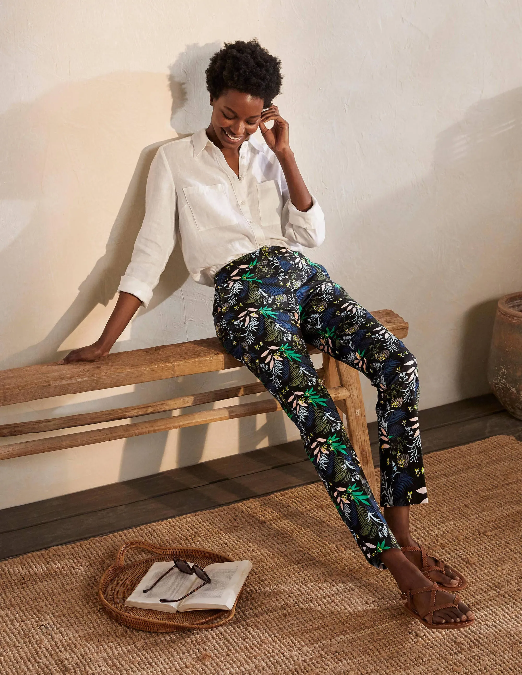 Richmond 7/8 Trouser-Black, Safari Fern