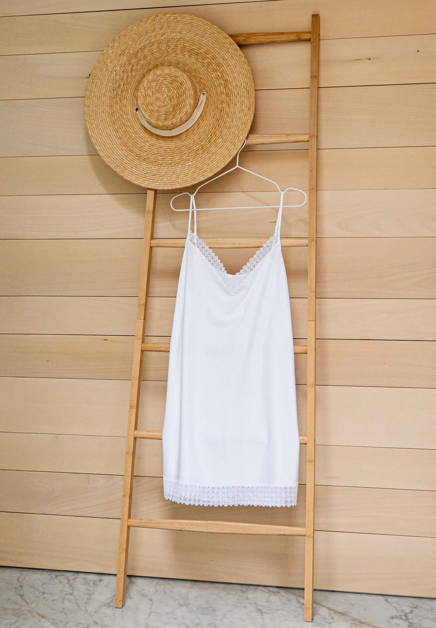 Sea Island | Sleepshirt Spaghettitrger - weiss