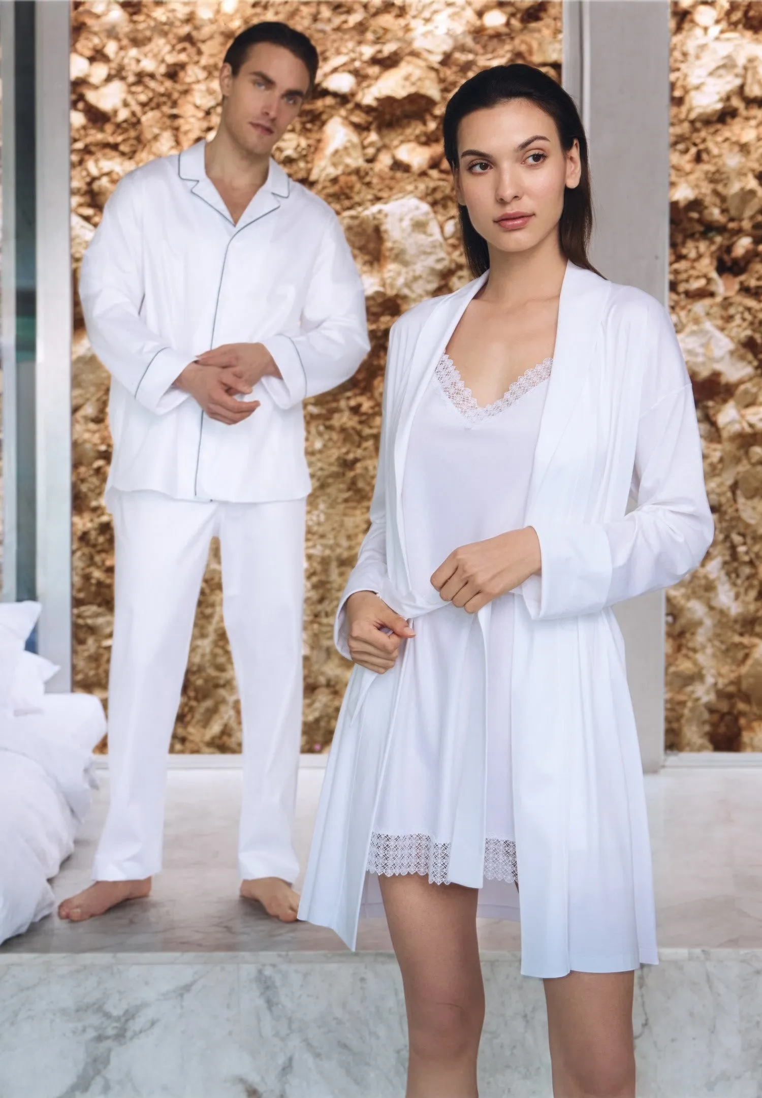 Sea Island | Sleepshirt Spaghettitrger - weiss