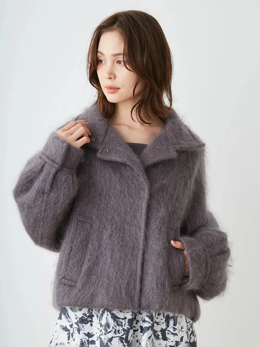 Shaggy Semi Cropped Mohair Wool Jacket