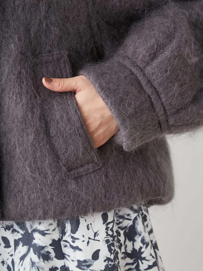 Shaggy Semi Cropped Mohair Wool Jacket
