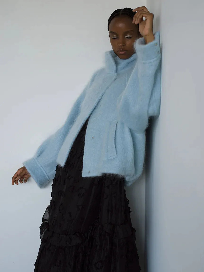 Shaggy Semi Cropped Mohair Wool Jacket