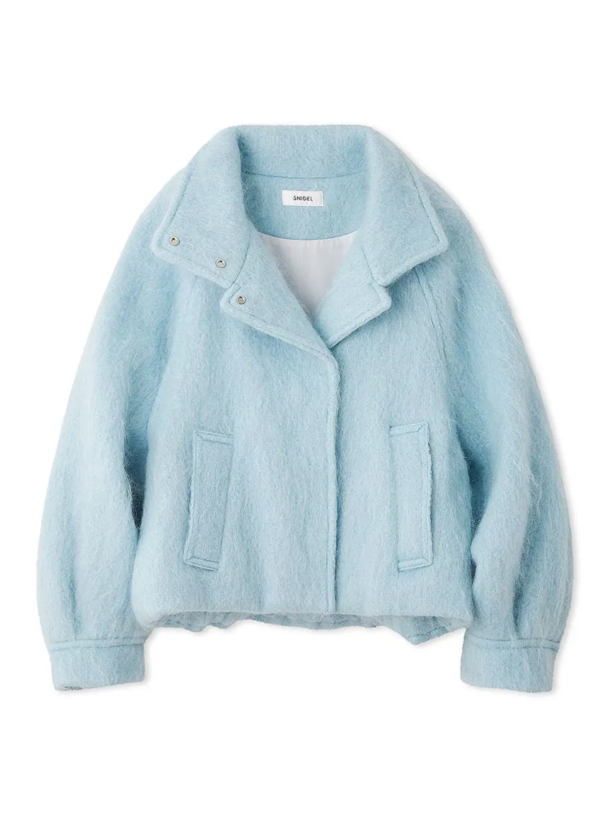 Shaggy Semi Cropped Mohair Wool Jacket