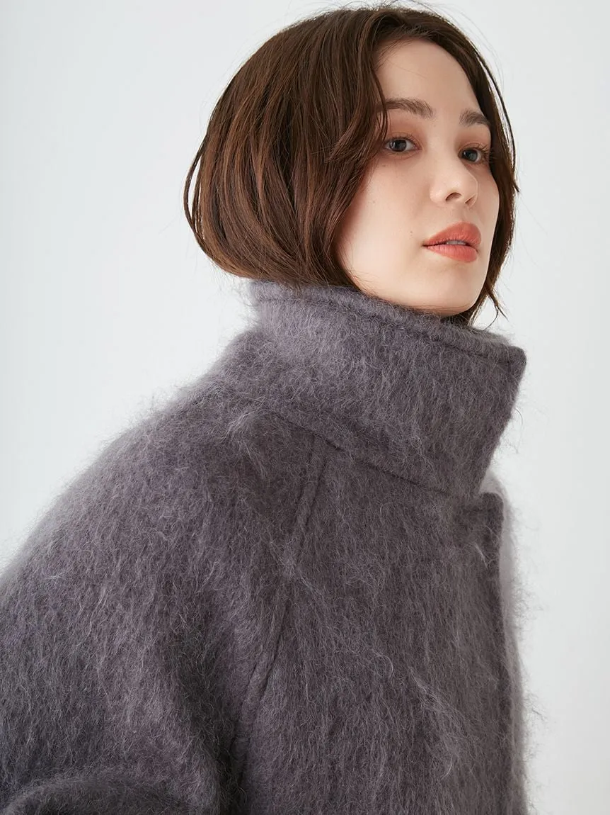 Shaggy Semi Cropped Mohair Wool Jacket