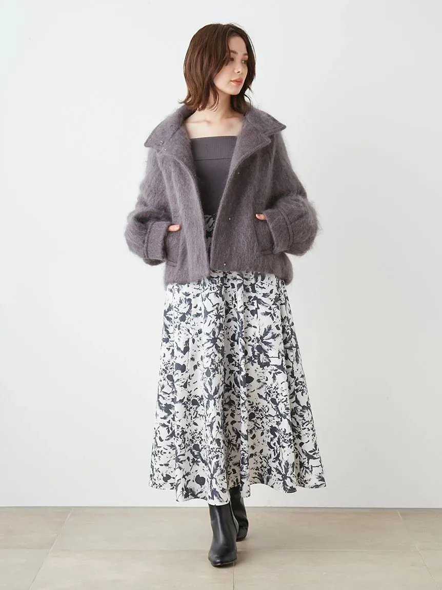 Shaggy Semi Cropped Mohair Wool Jacket
