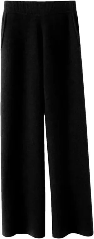 Women Cashmere Pant Autumn Winter Ladies Fashion Wide Leg Trousers Female Casual High Waist Wool Straight Pants