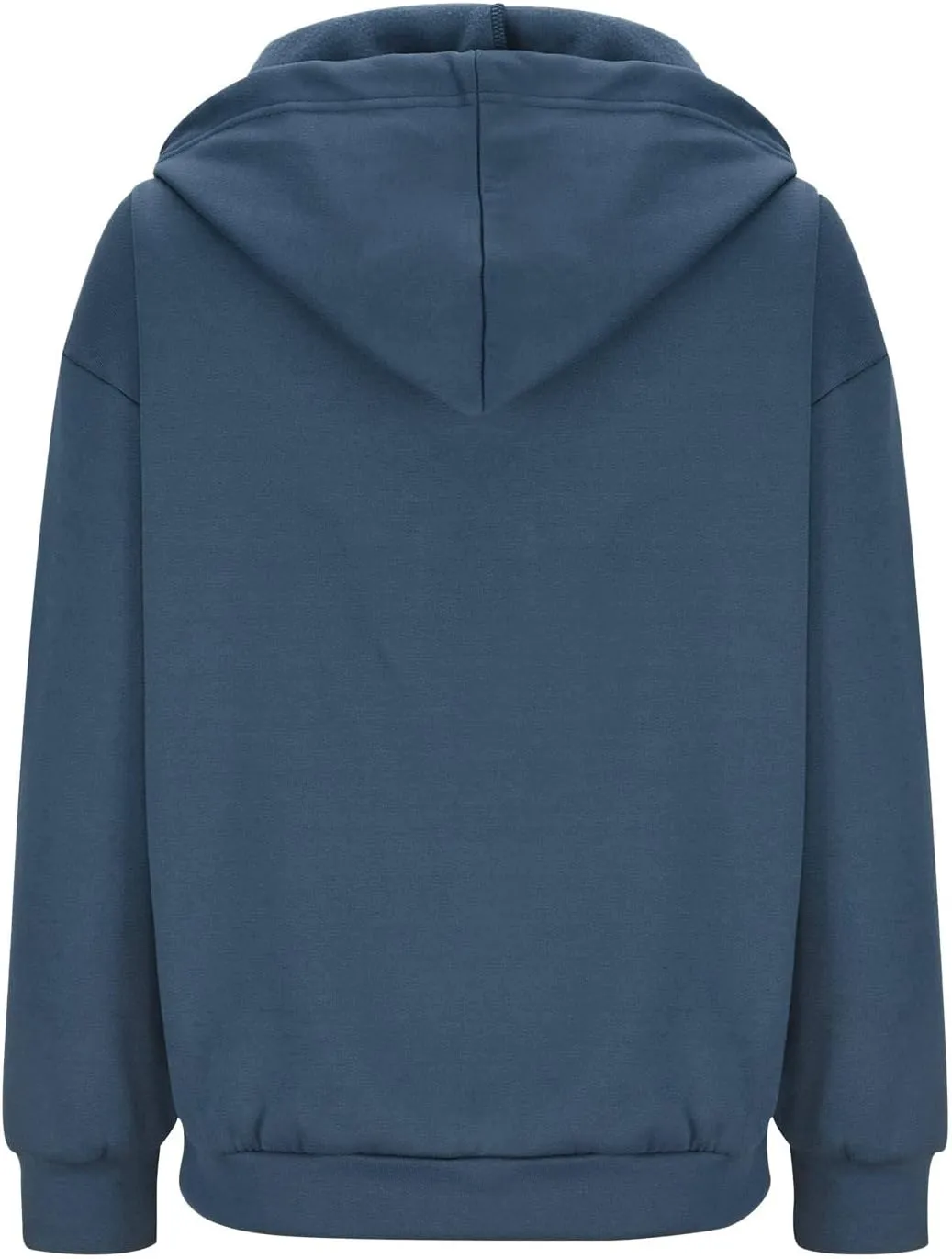 Women Fall Oversized Hoodies Solid Color Sweatshirts Full-Zipper Long Sleeve Pullover Tops with Pockets
