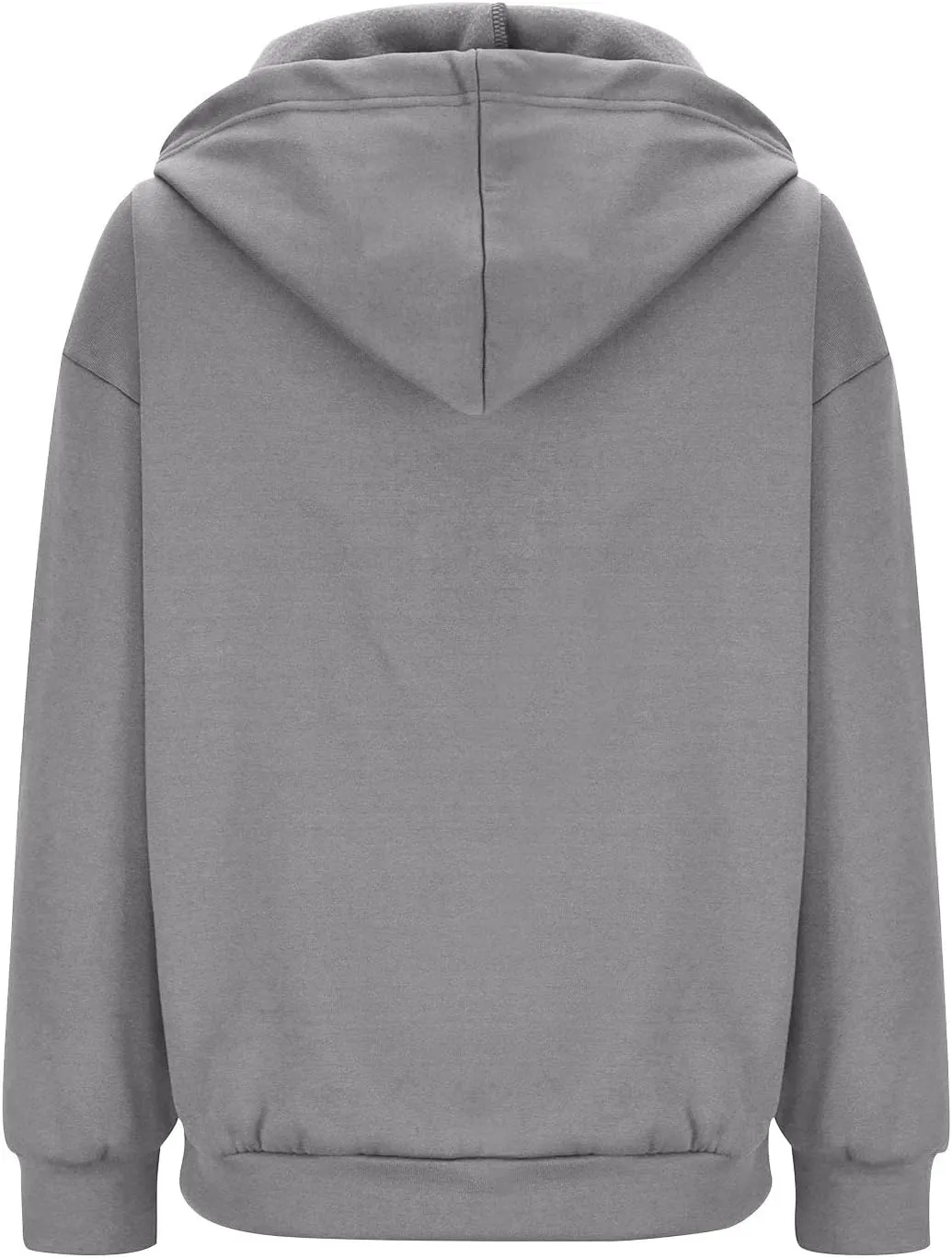 Women Fall Oversized Hoodies Solid Color Sweatshirts Full-Zipper Long Sleeve Pullover Tops with Pockets