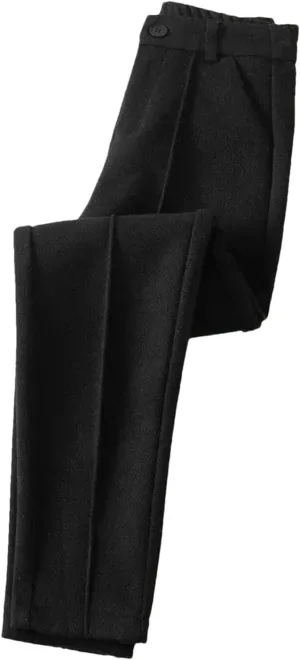 Women Wool Thick Pants Fall Winter High Waist Fleece Pant Slim Fit Warm Casual Pencil Trousers