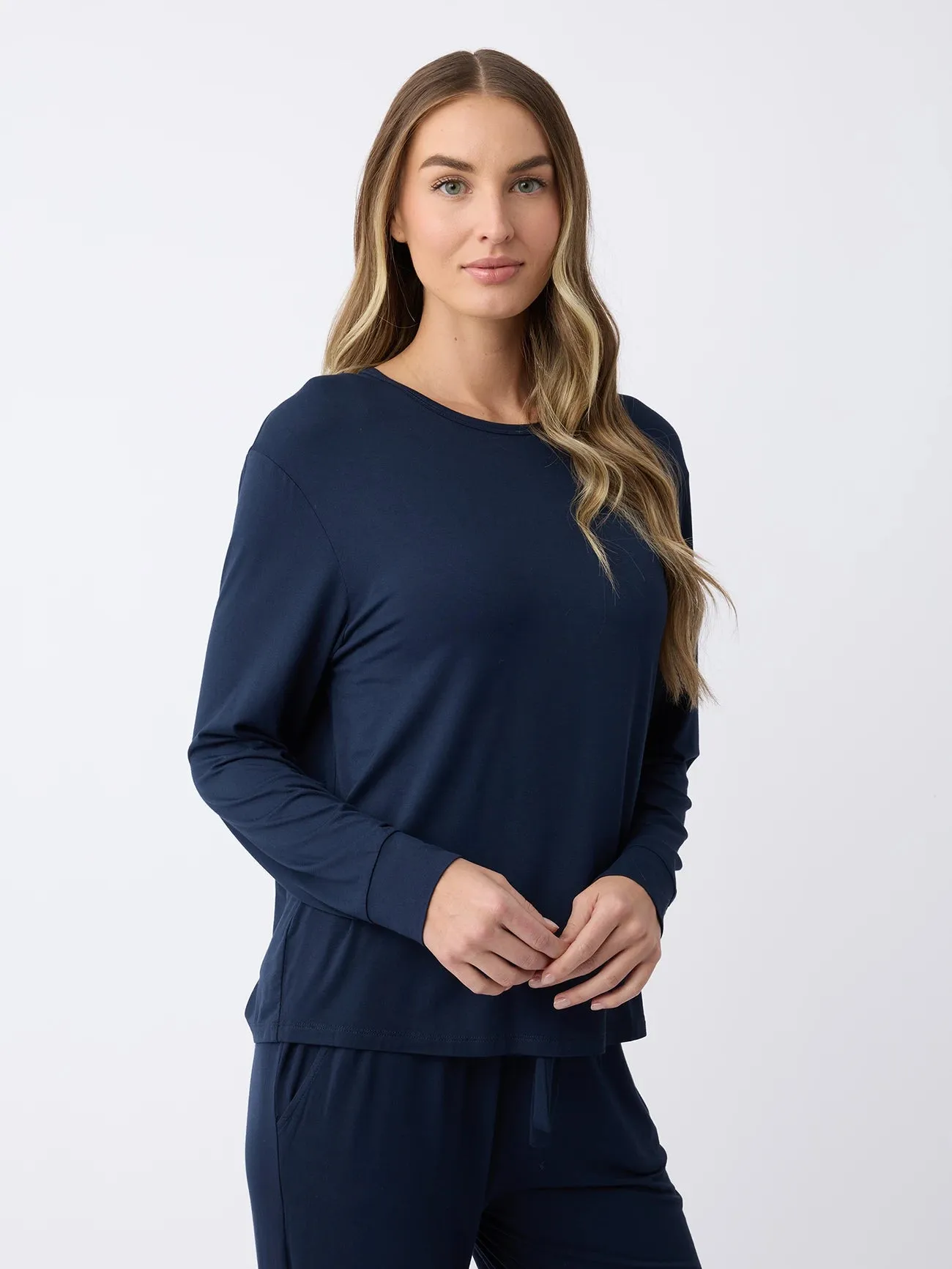 Women's Bamboo Stretch-Knit Long Sleeve Lounge Tee