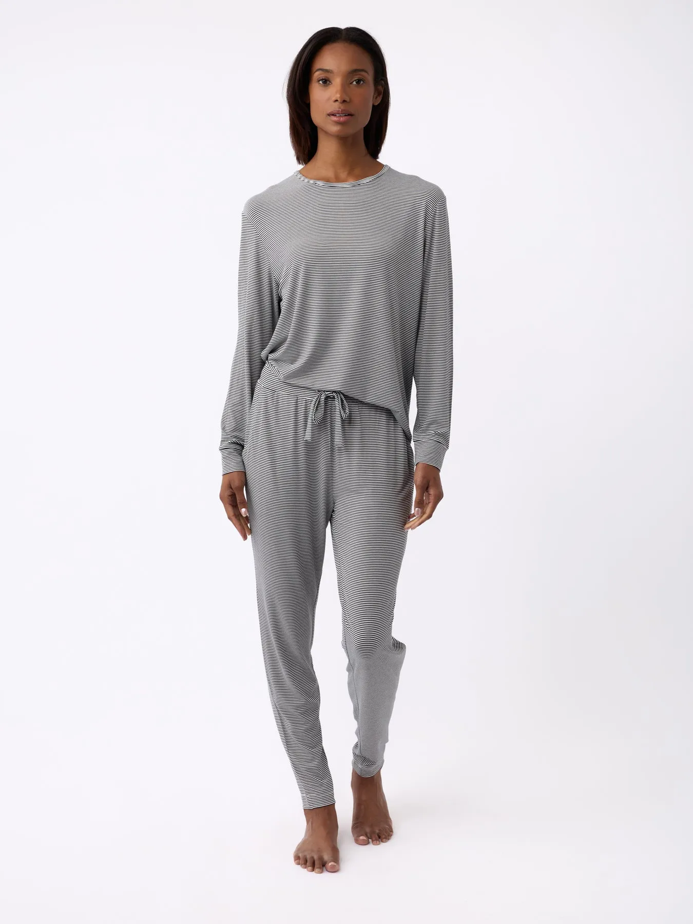 Women's Bamboo Stretch-Knit Long Sleeve Lounge Tee