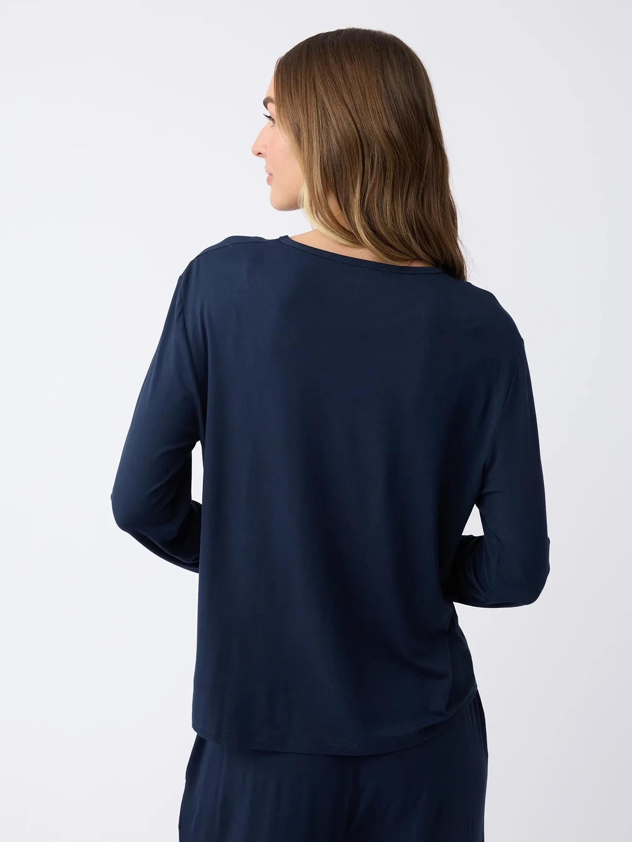 Women's Bamboo Stretch-Knit Long Sleeve Lounge Tee