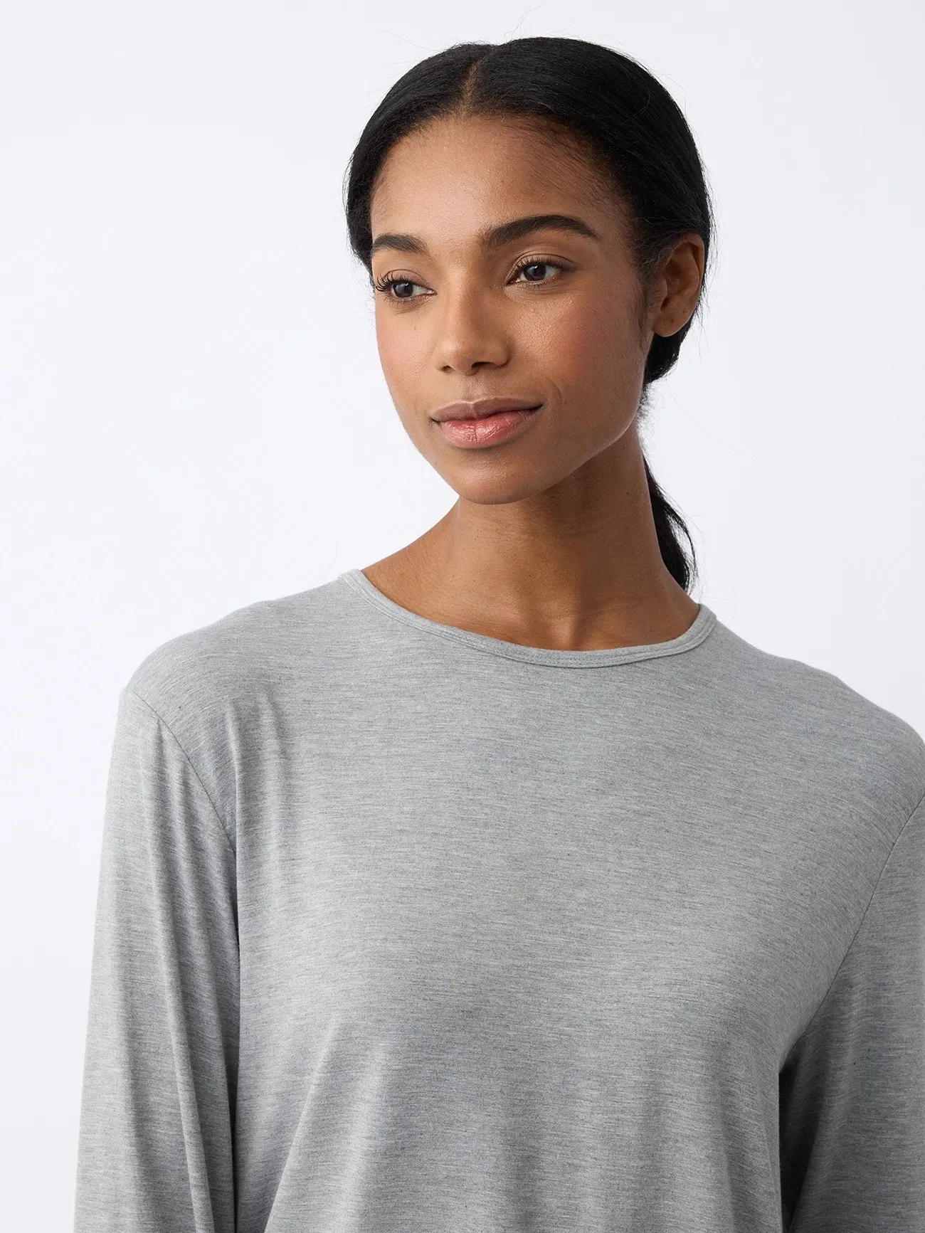 Women's Bamboo Stretch-Knit Long Sleeve Lounge Tee