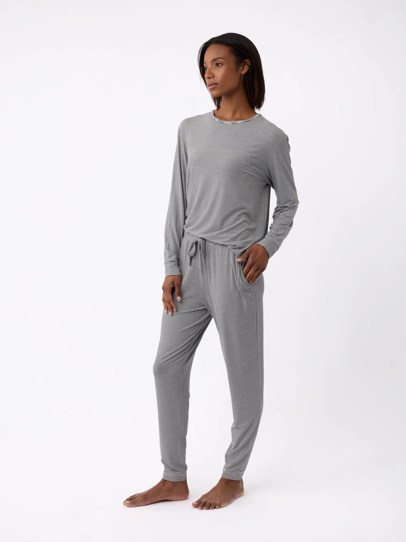 Women's Bamboo Stretch-Knit Long Sleeve Lounge Tee