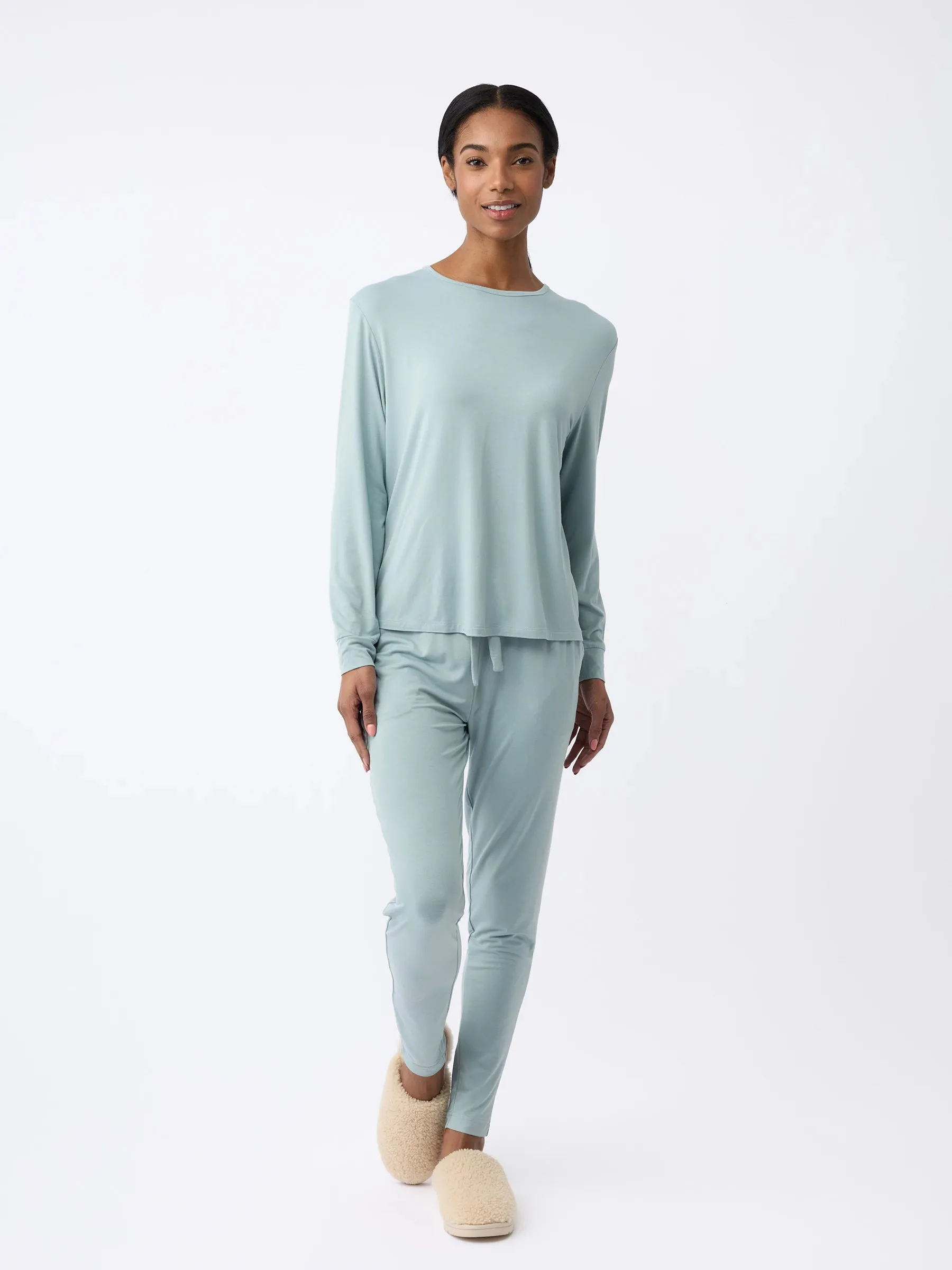 Women's Bamboo Stretch-Knit Long Sleeve Lounge Tee