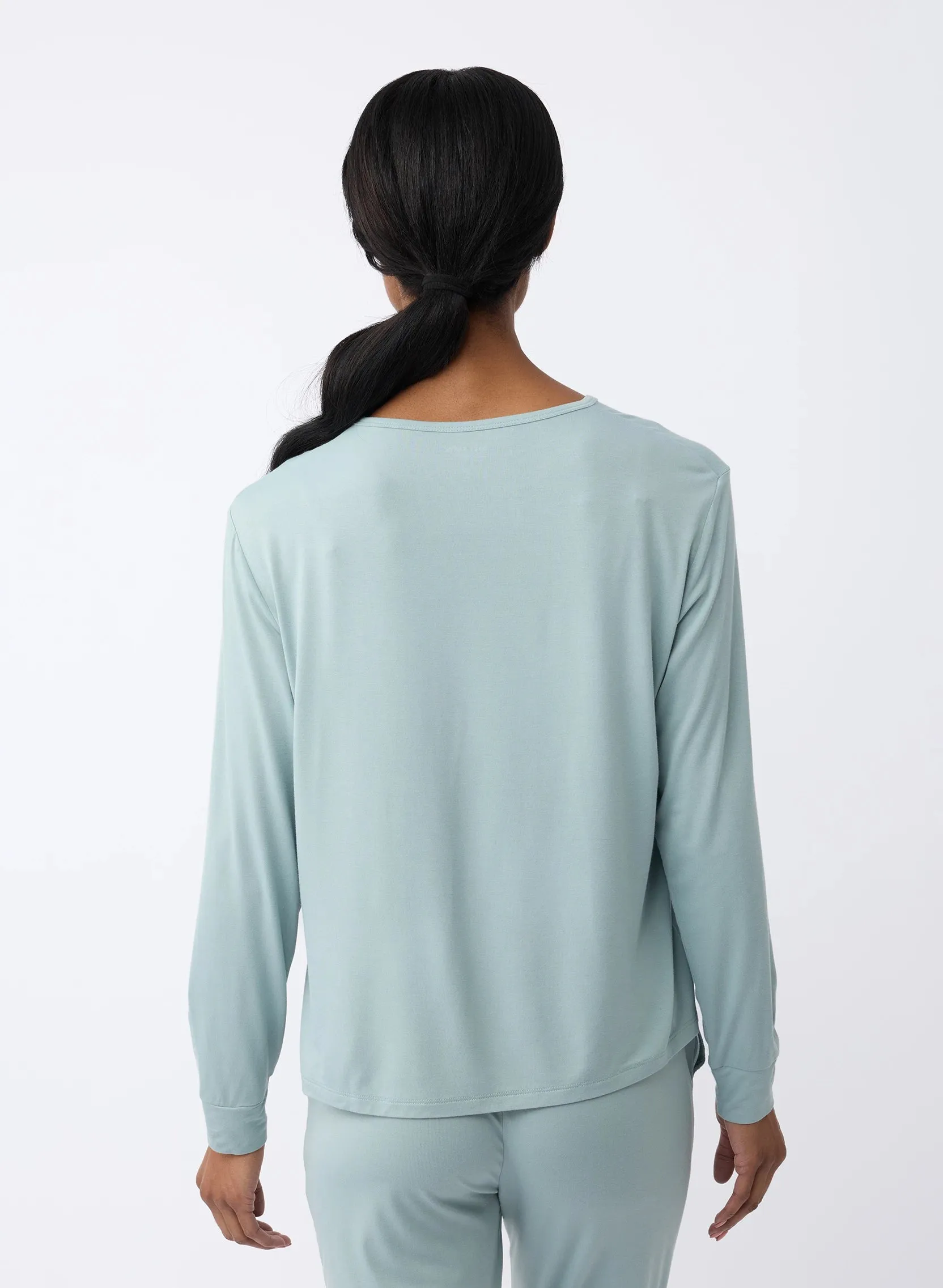 Women's Bamboo Stretch-Knit Long Sleeve Lounge Tee