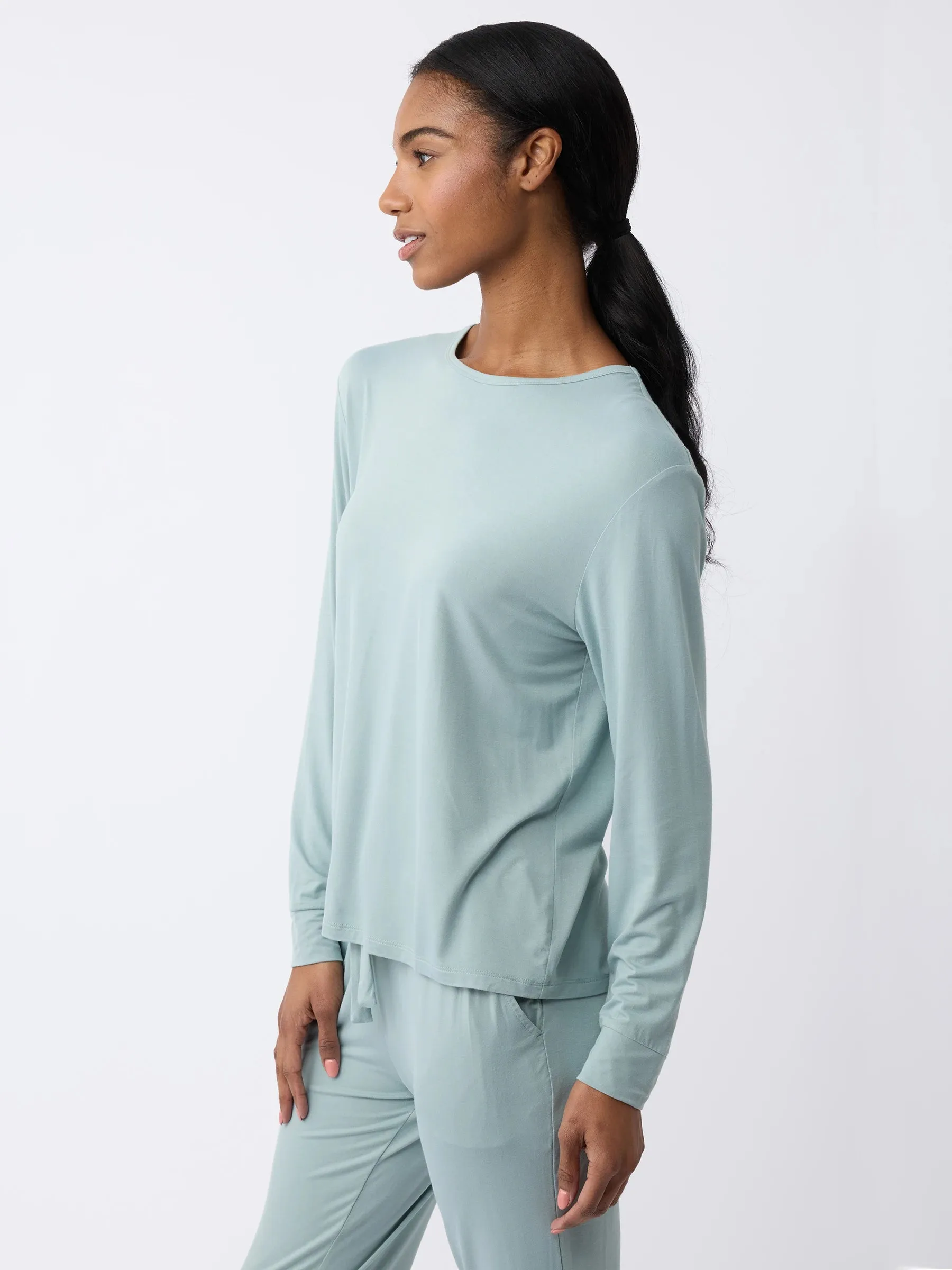 Women's Bamboo Stretch-Knit Long Sleeve Lounge Tee