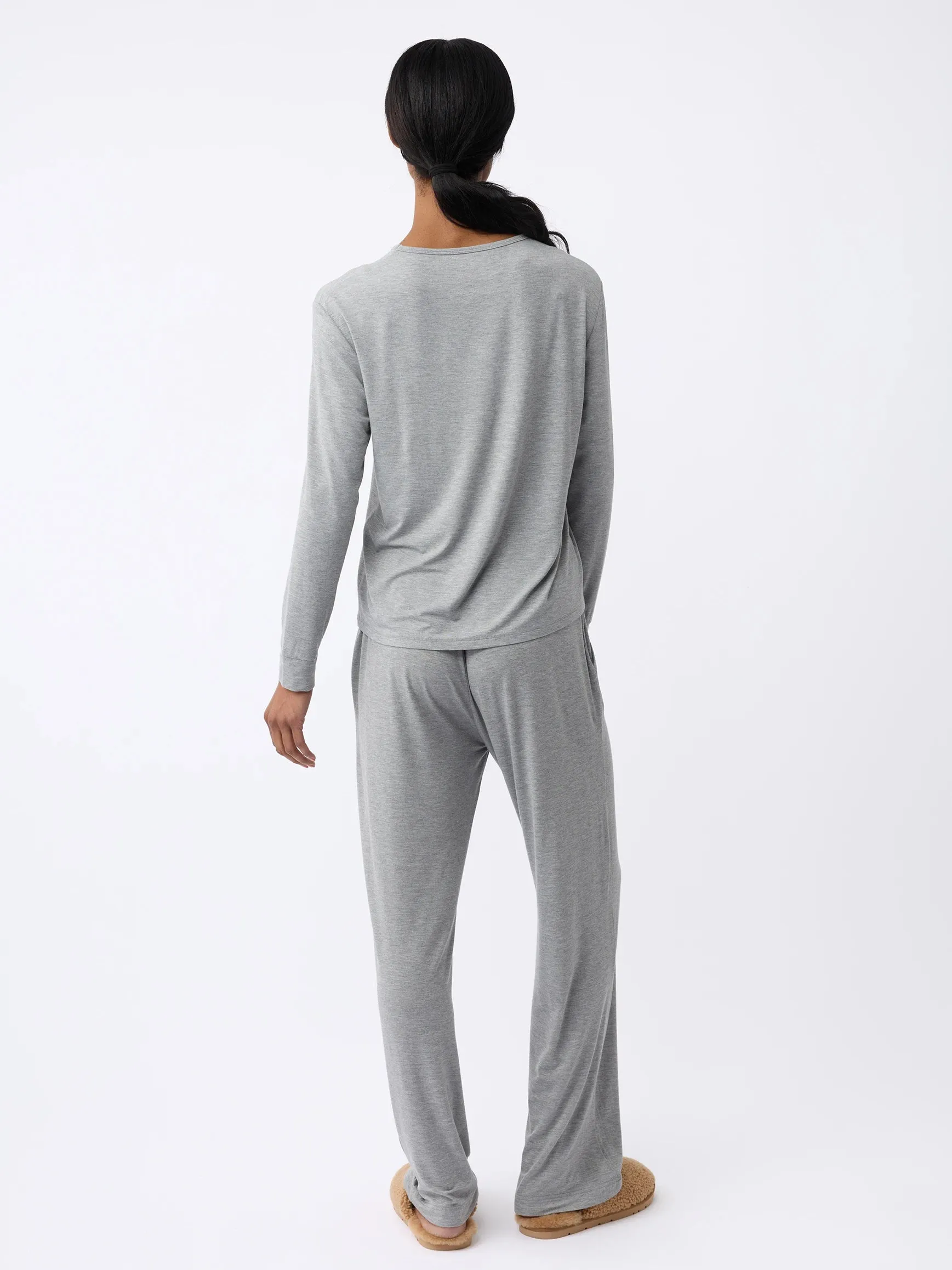 Women's Bamboo Stretch-Knit Long Sleeve Lounge Tee