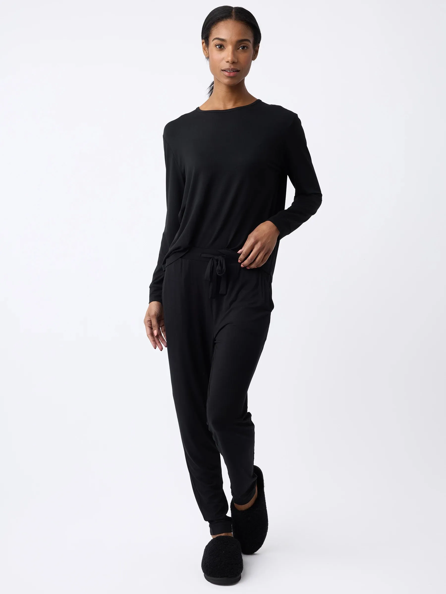 Women's Bamboo Stretch-Knit Long Sleeve Lounge Tee