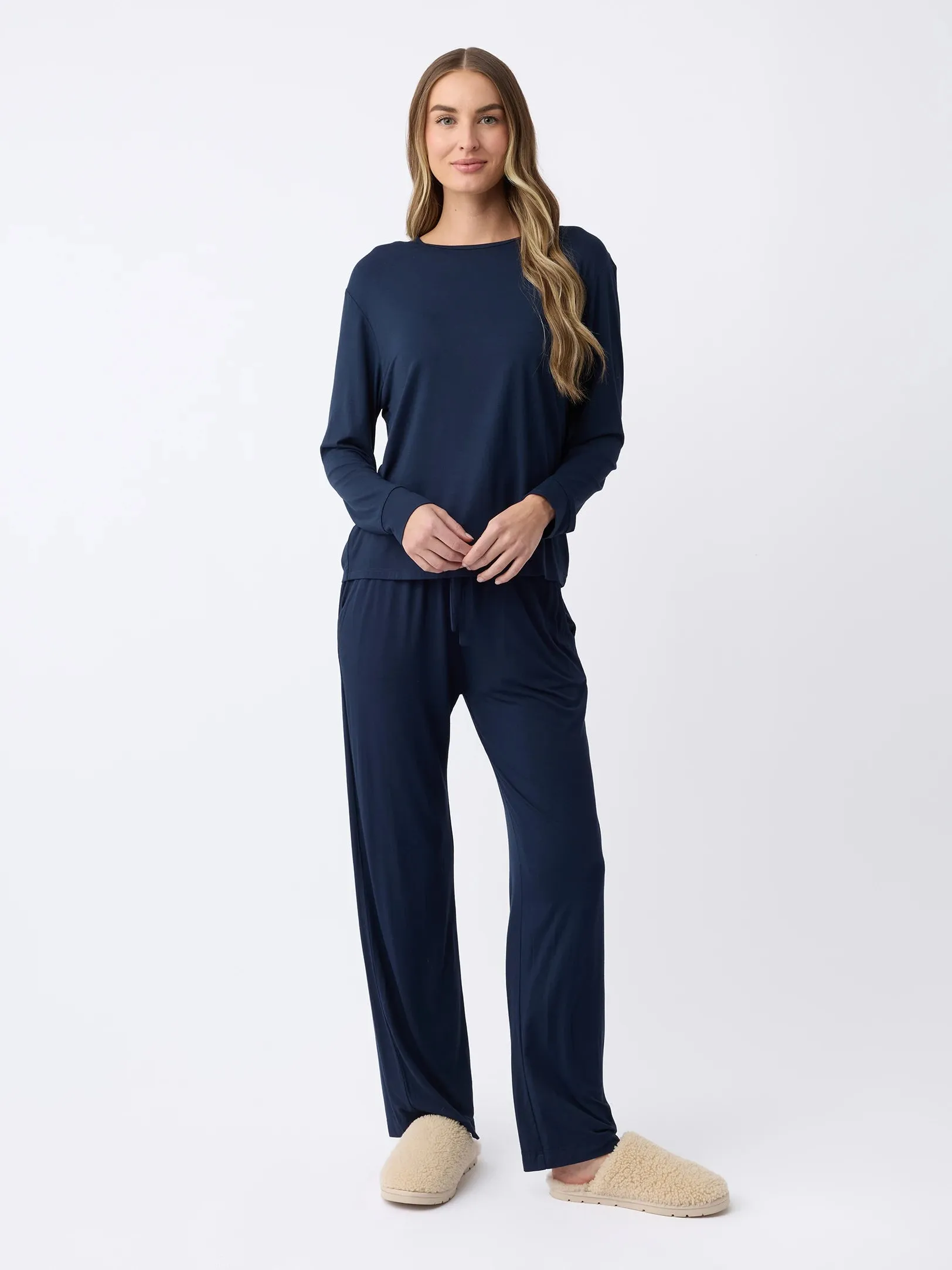 Women's Bamboo Stretch-Knit Long Sleeve Lounge Tee
