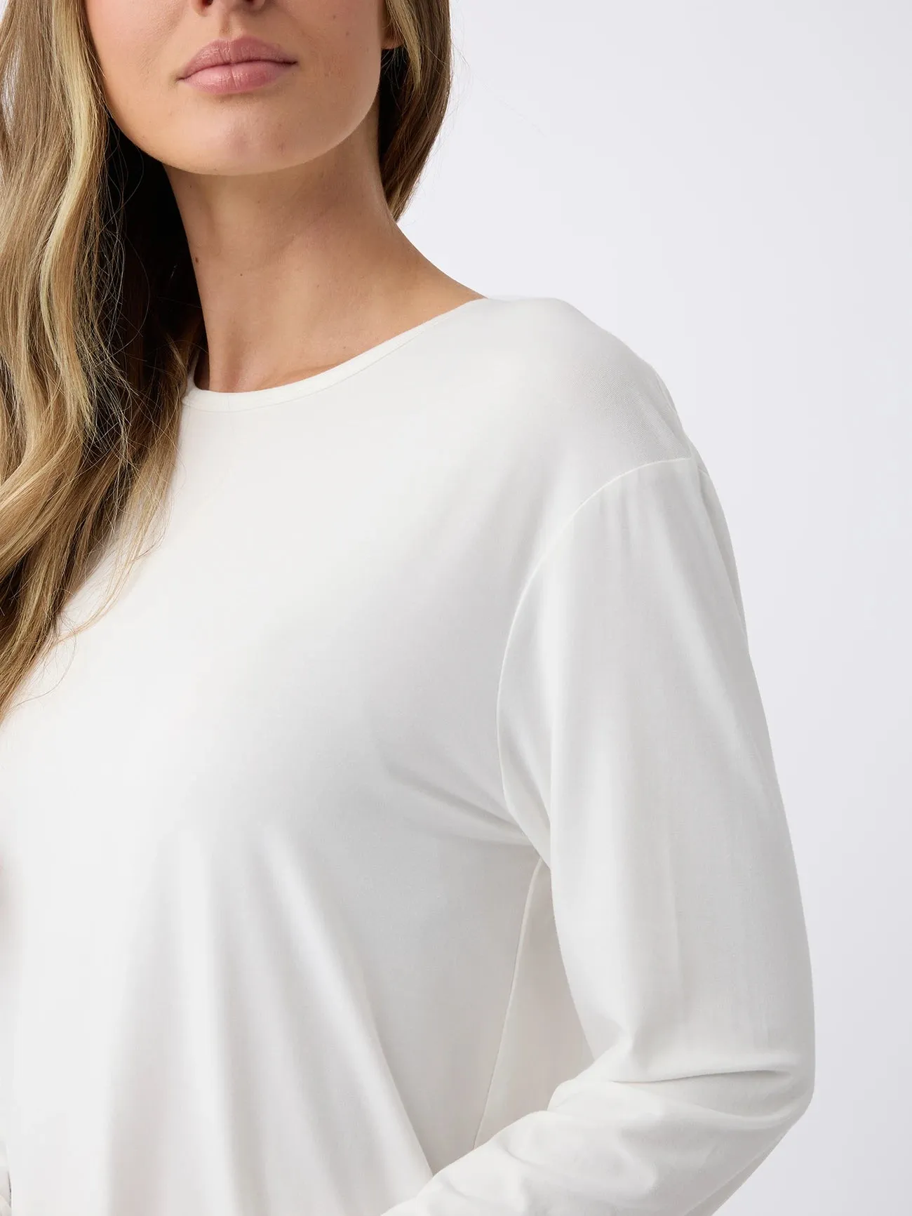 Women's Bamboo Stretch-Knit Long Sleeve Lounge Tee