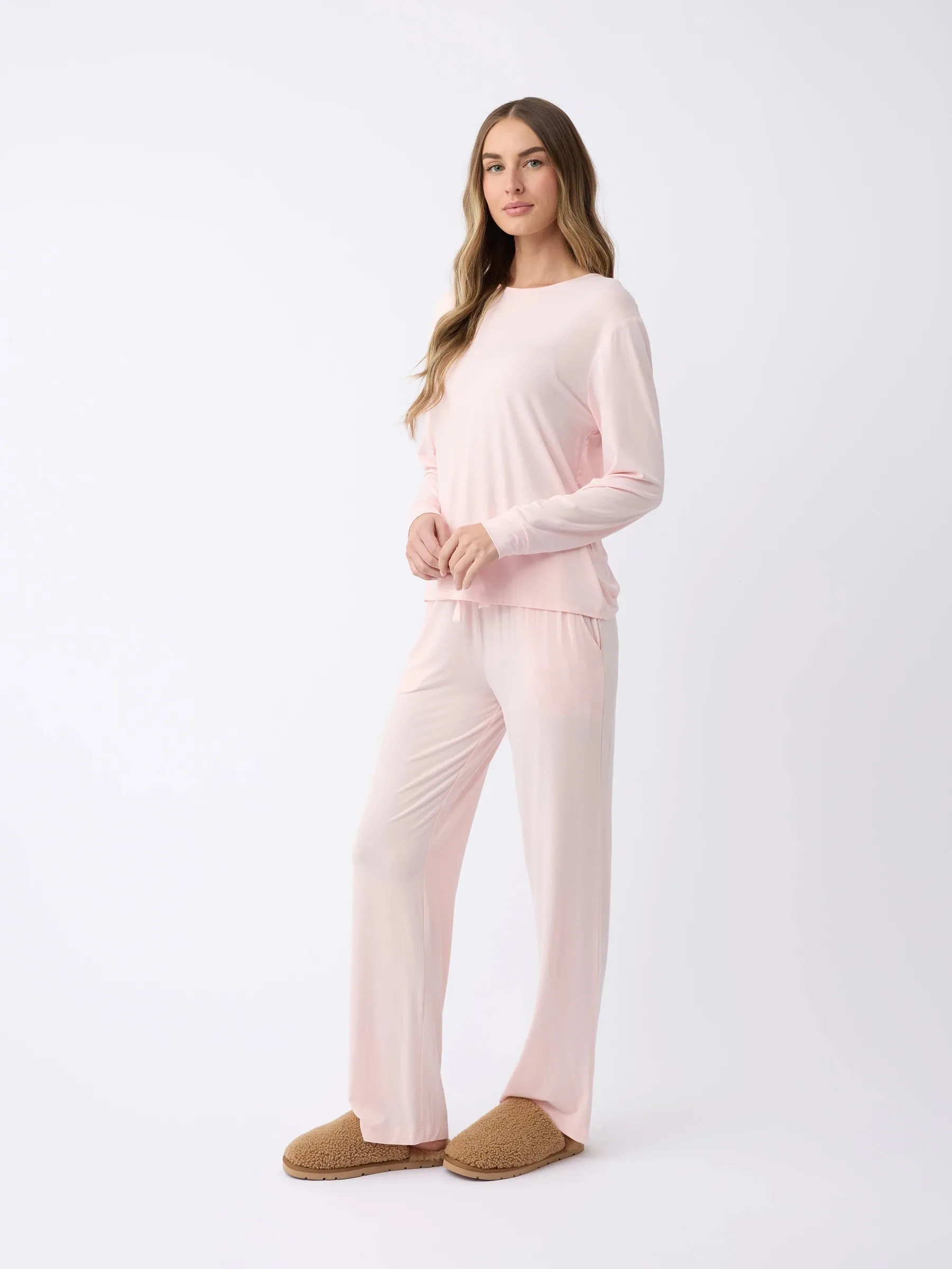Women's Bamboo Stretch-Knit Long Sleeve Lounge Tee