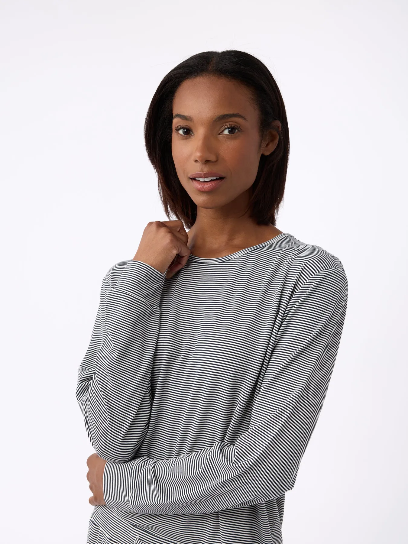 Women's Bamboo Stretch-Knit Long Sleeve Lounge Tee