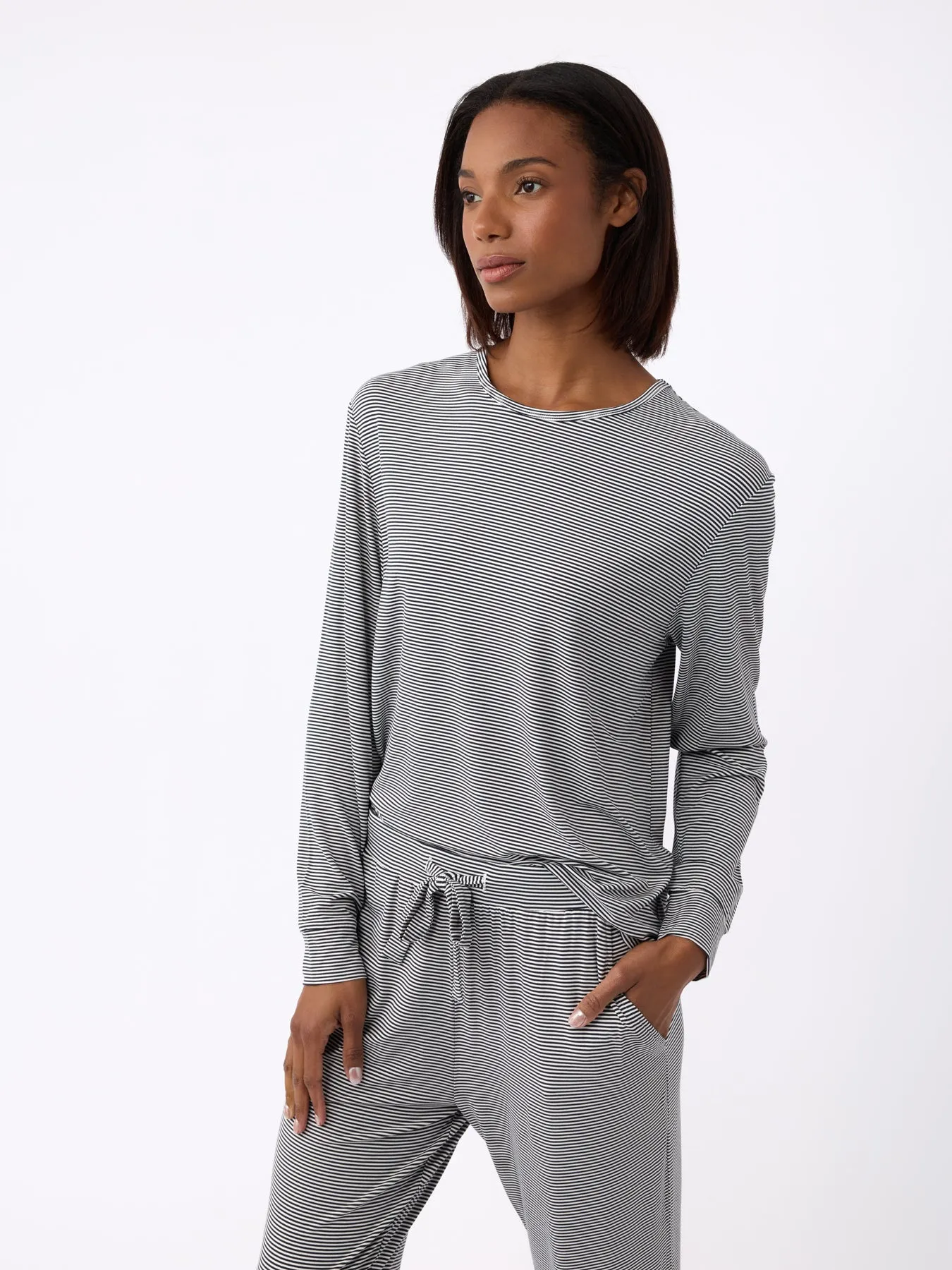 Women's Bamboo Stretch-Knit Long Sleeve Lounge Tee
